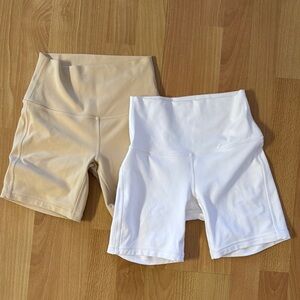 Lululemon Athletica White and Tan Bike Shorts (lot of 2)